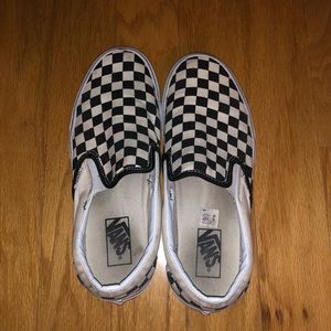 Checkered slip ons